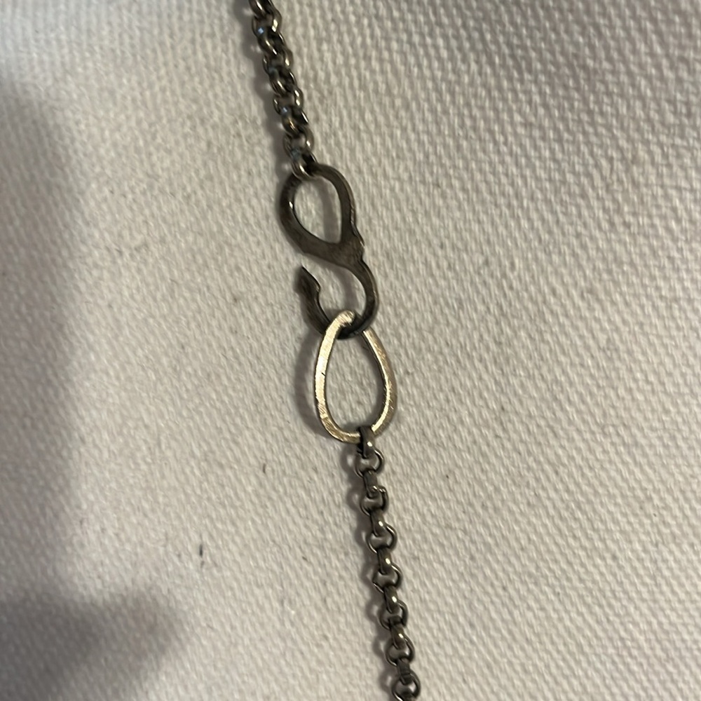 Vintage tribal Silvertone and lapis necklace - Picture 8 of 12